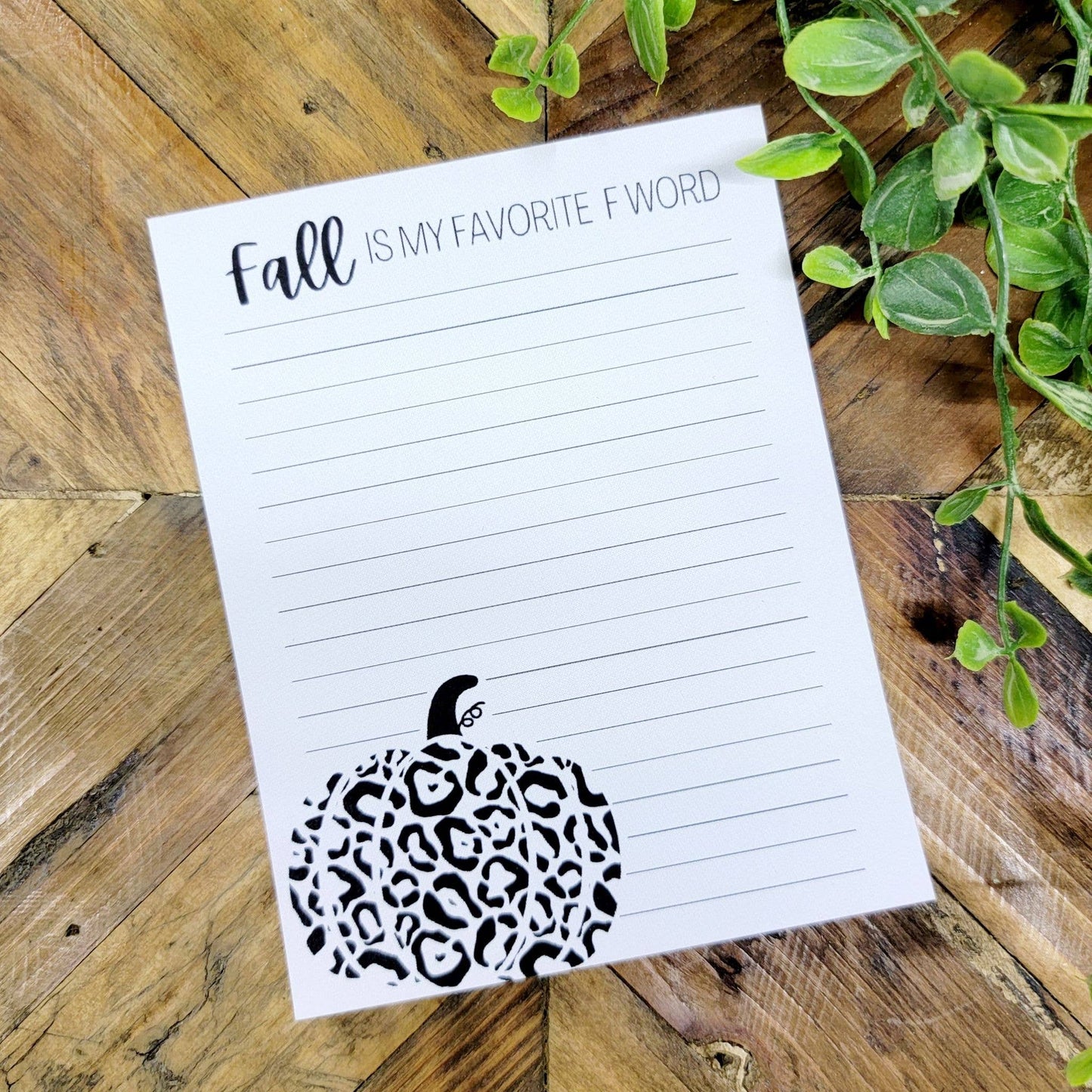 Fall Is My Favorite F Word Cheetah Pumpkin Notepad Fall