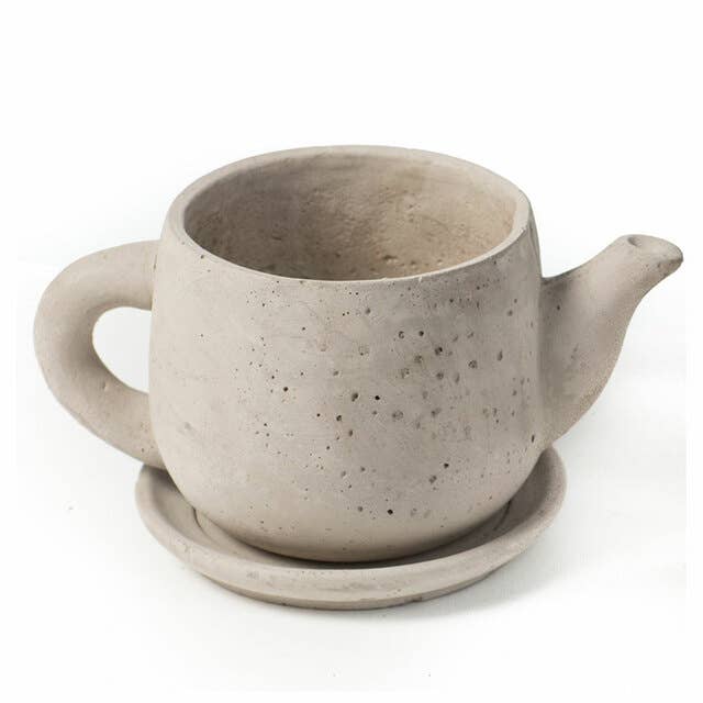 Concrete Teapot Planter