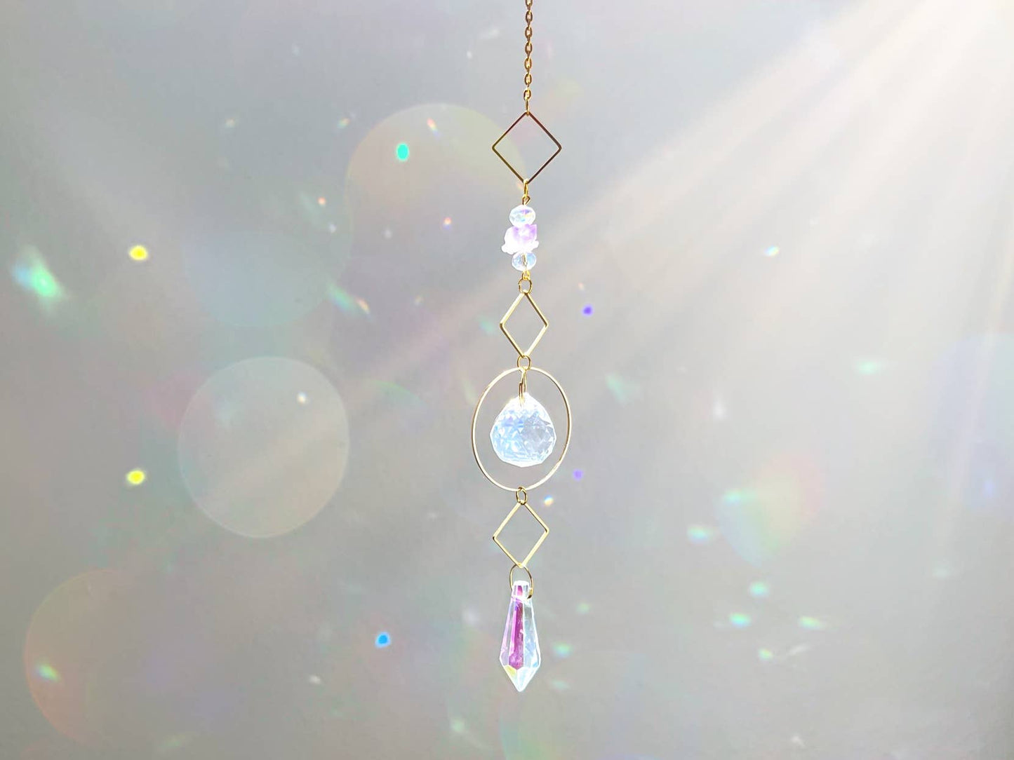 Amethyst Crystal Suncatcher Rainbow Prism