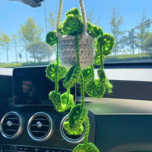 Crochet Car Hanging Plant Basket, Plant Lover Decor Gift