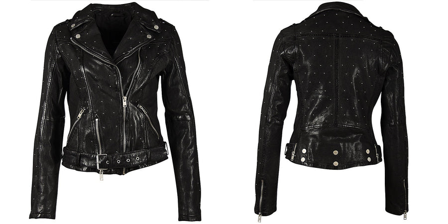 SADDY RF LEATHER JACKET BLACK