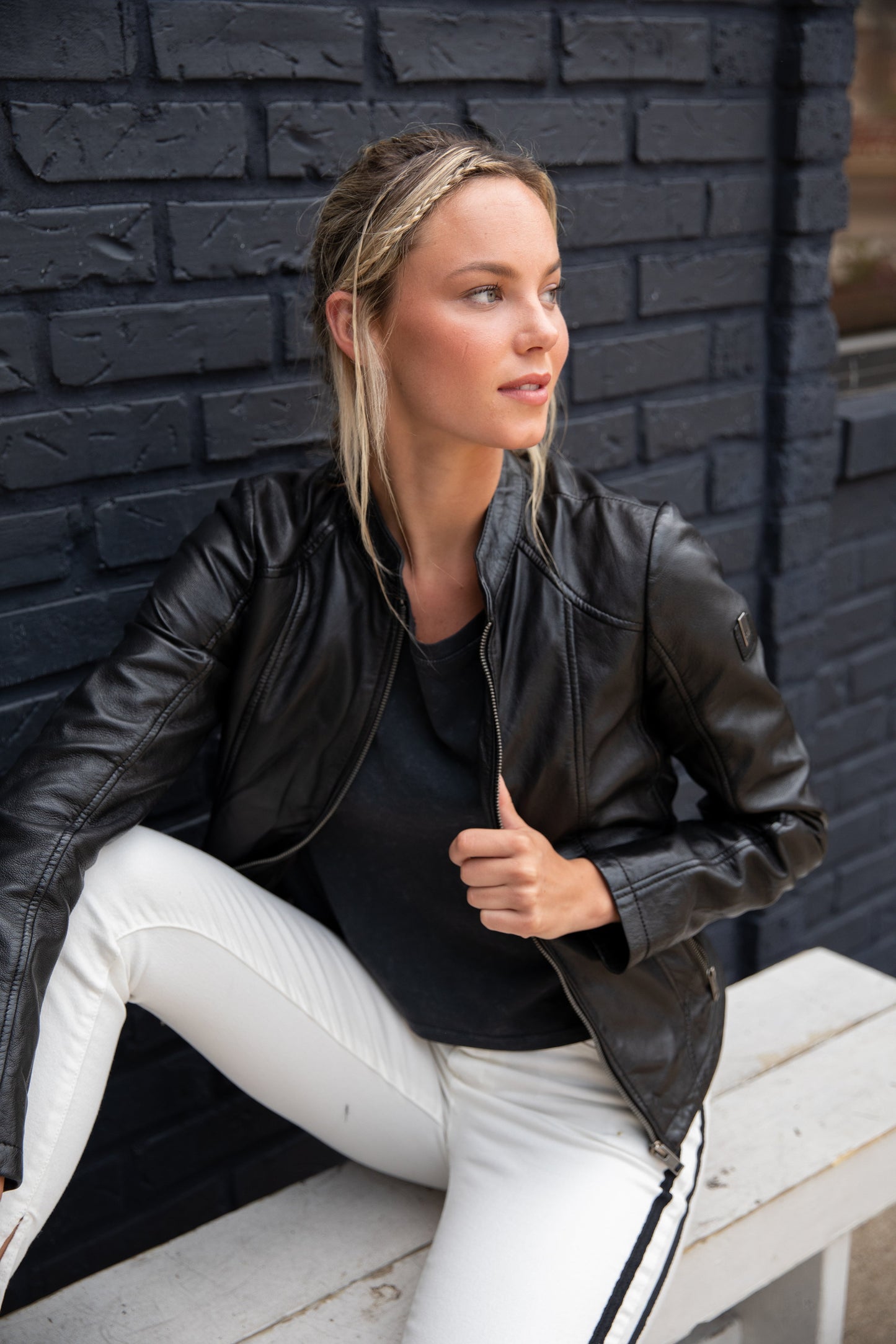 LYLA LEATHER JACKET BLACK