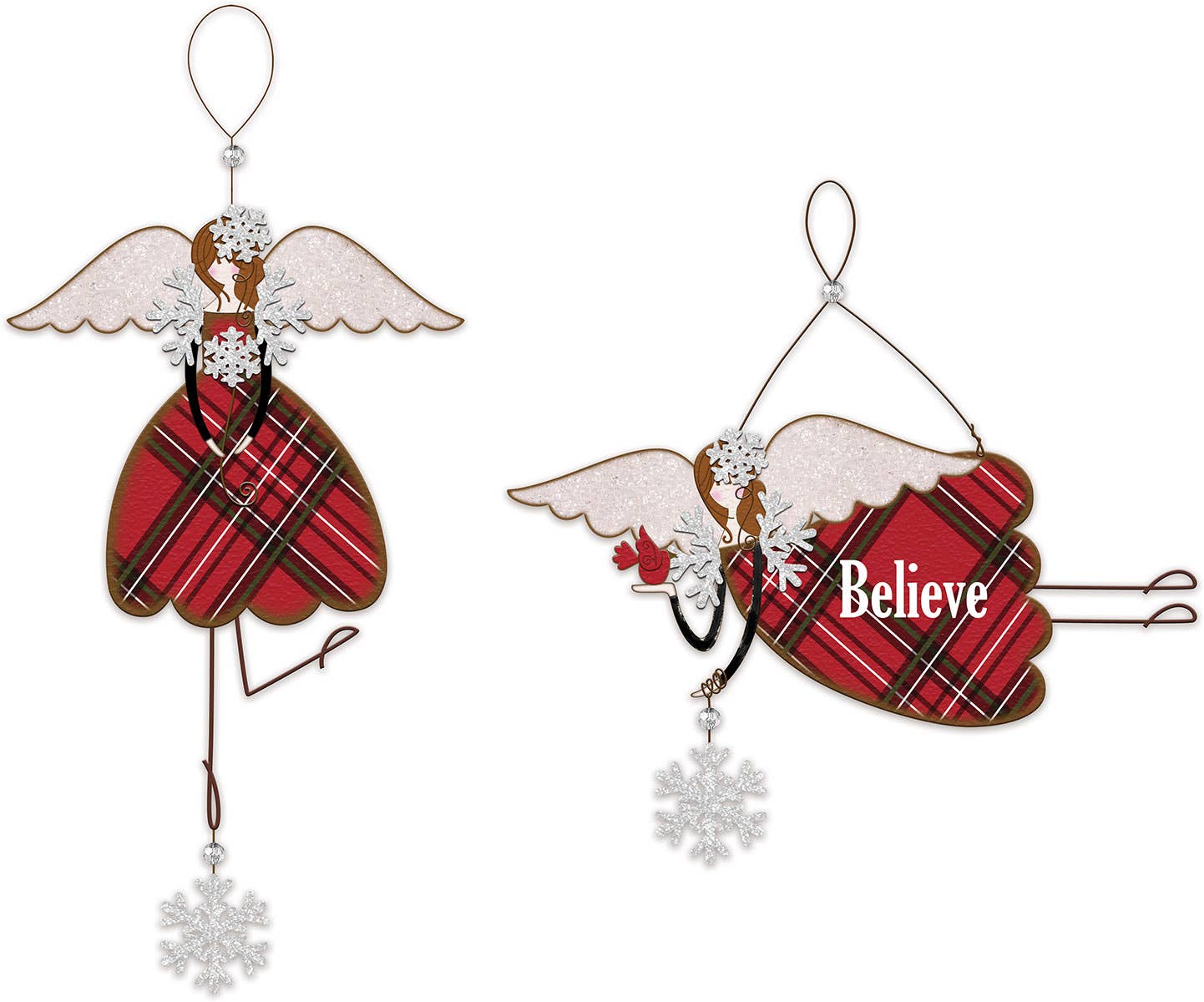 Plaid Angel Ornament