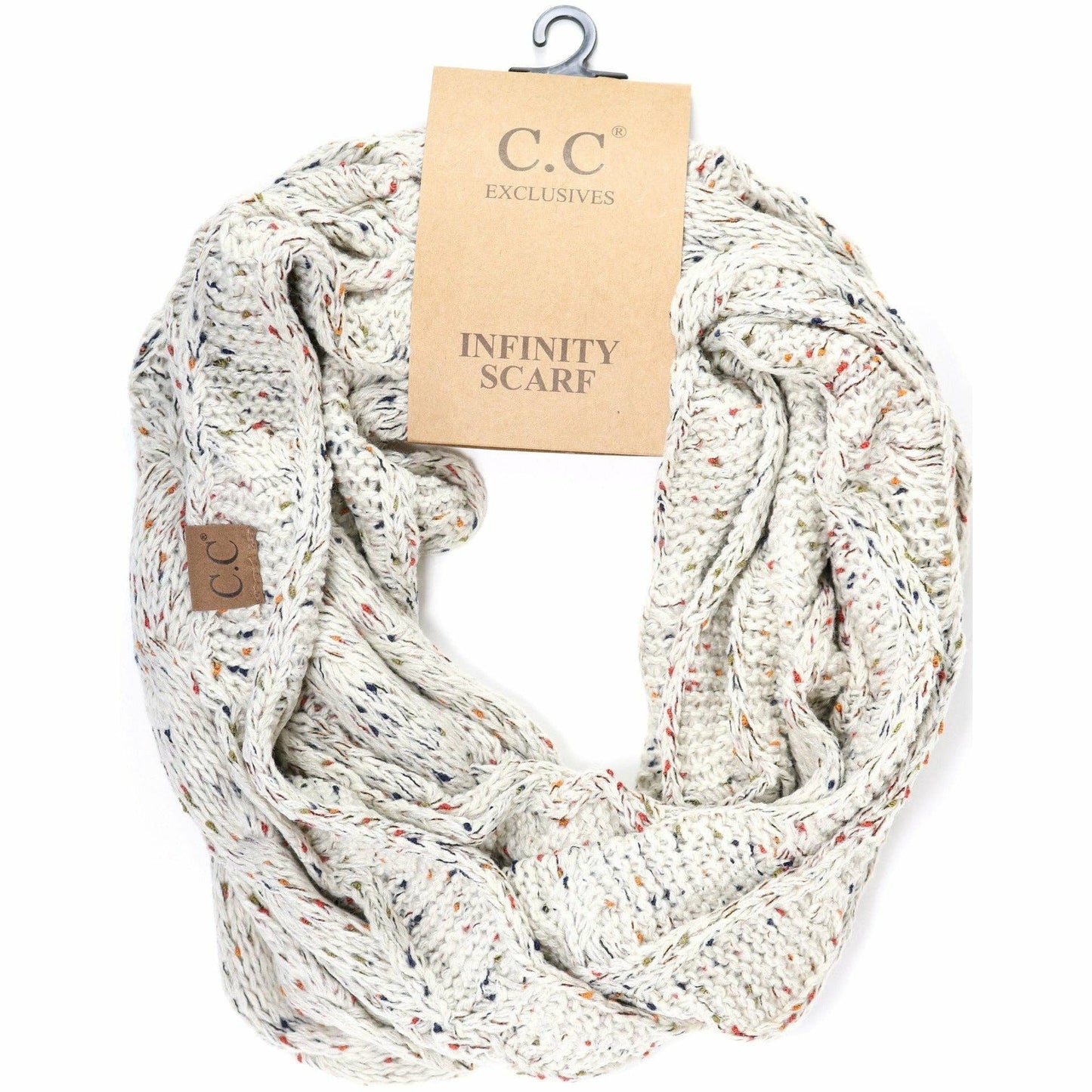 Flecked CC Infinity Scarf Oatmeal