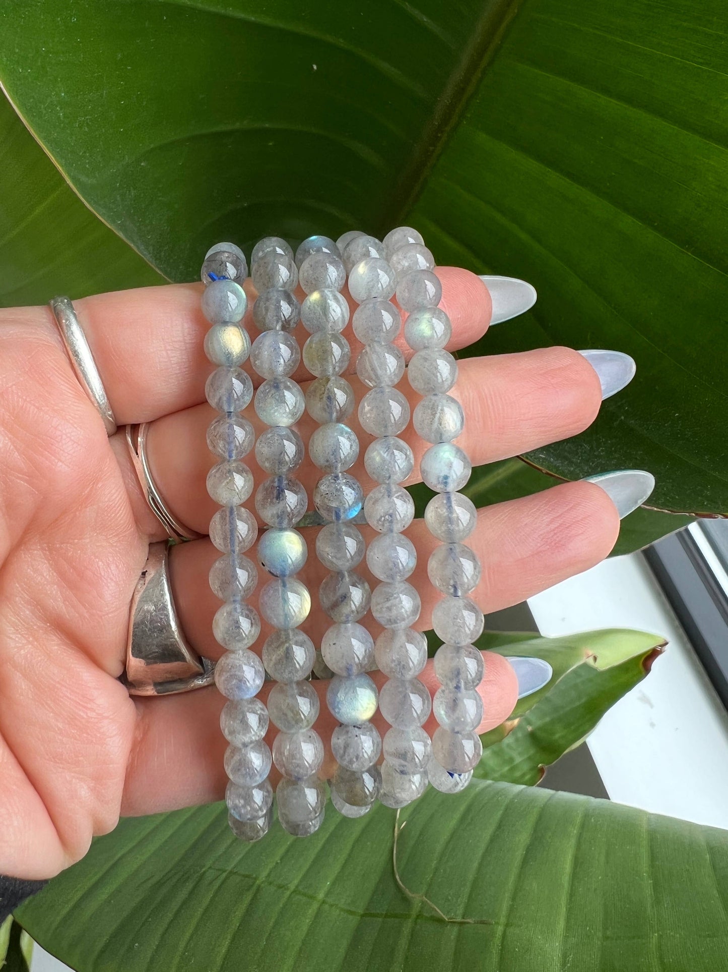 Labradorite Crystal Beaded Bracelet