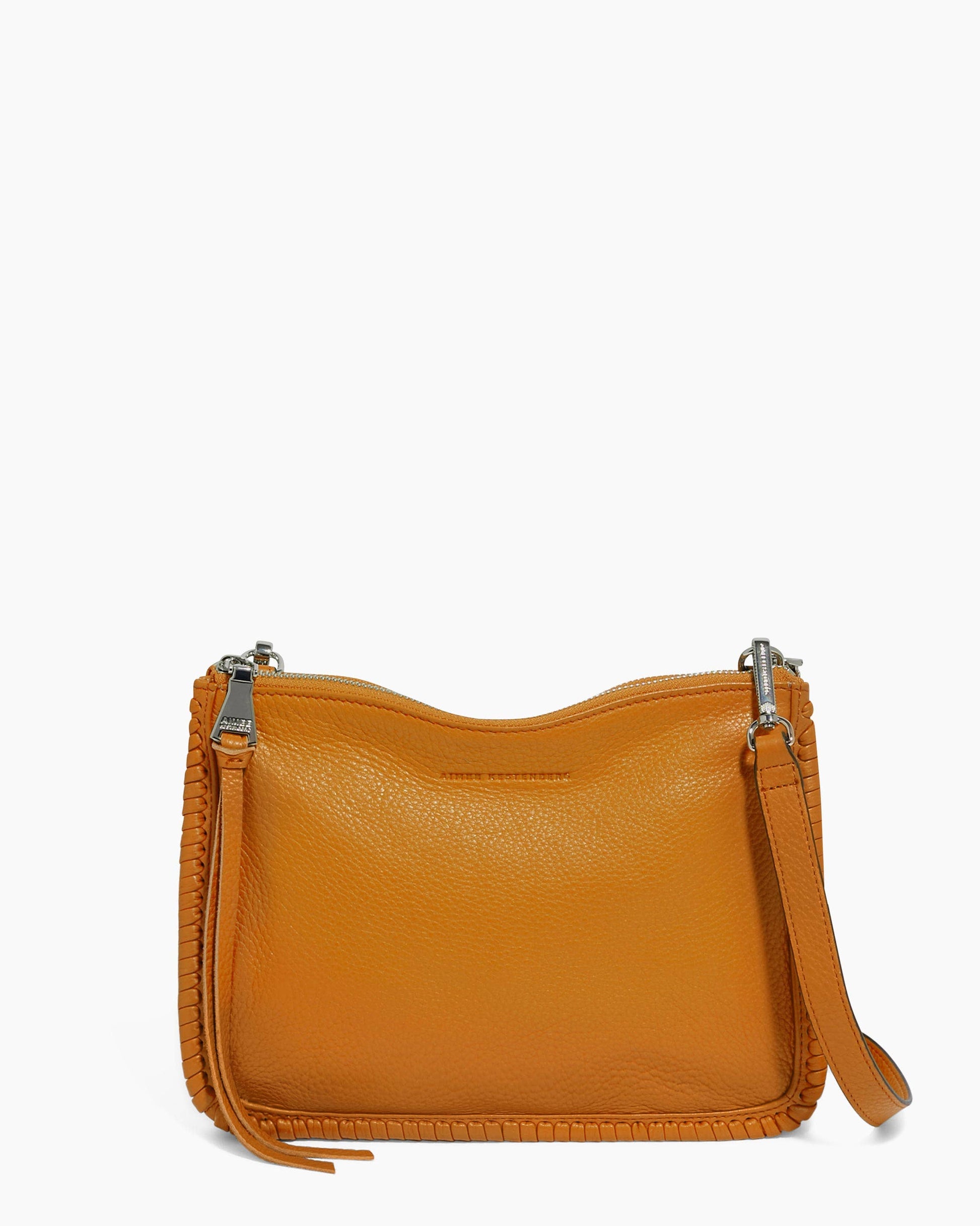 Aimee Kestenberg Famous Double Top Zip Leather Crossbody Bag