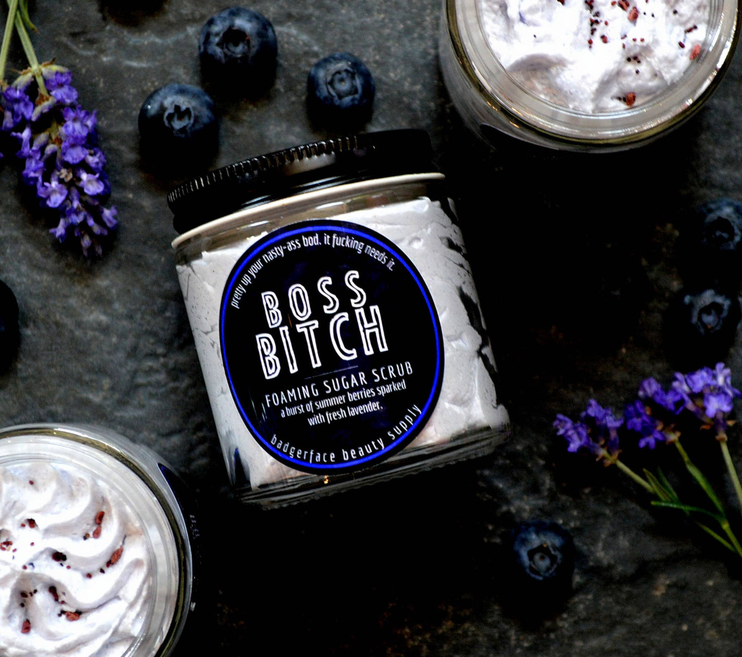 Boss Bitch Foaming Sugar Scrub- Blackberry Lavender